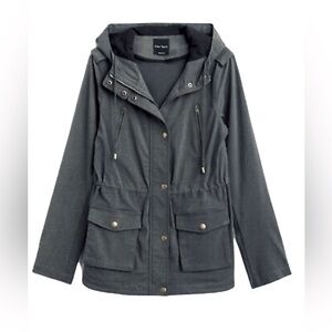 Eden Society Hooded Cargo Jacket Color Dark Gray/Charcoal Excellent Condition